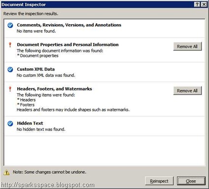 How to Use Document Inspector in Word 2007 | SparksSpace